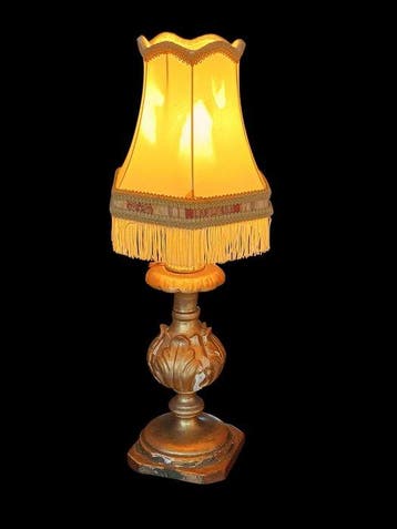 Tafellamp - Hout, Gips - Antieke tafellamp 1800-30