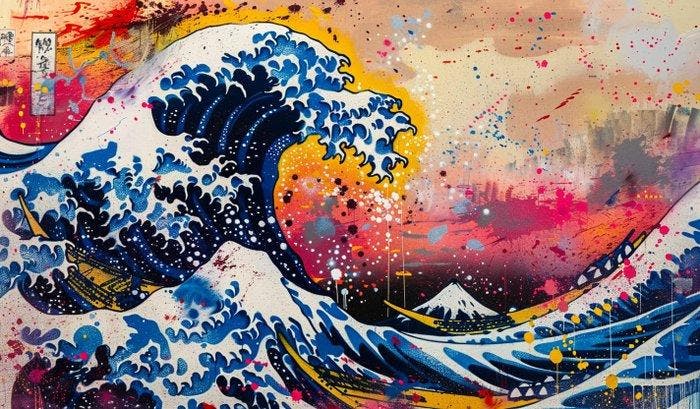 Dine Chanima - (XXL) Giant Pop Revamp Wave, Antiquités & Art, Art | Objets design