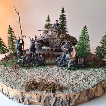 Tamiya - Diorama Sdkfz 222 on Rail., Nieuw