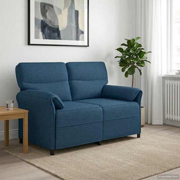 vidaXL 2-Zits Sofa 2-zits Blauw 138 x 83 x 95 cm Stof, Verzenden, Nieuw