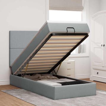 vidaXL Bed poef met matras en LEDs stof 80x200 cm, Verzenden, Nieuw
