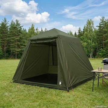 vidaXL Vistent 4-persoons snelontgrendeling olijfgroen, Verzenden