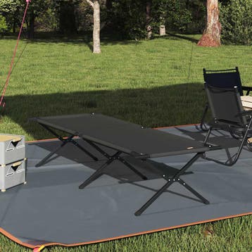 vidaXL Opvouwbaar Campingbed Zwart 210 x 80 x 46 cm Oxford, Verzenden