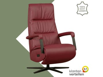 Leren relaxfauteuil met hartbalans Core - Massif Rubino, Ophalen of Verzenden