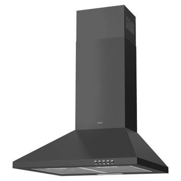 Wanddampkap Piramide - Zwart - 450 m³/h - CENDO BMB536PDZ, Wandschouwkap, Recirculatie, Verzenden, Nieuw