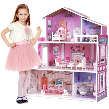 Grande Maison de Poupee en bois, meubles inclus - Produit..., Verzenden