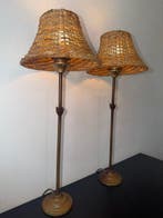 Mark Hoogendam - Lampe de table - Laiton, Rotin - Une paire