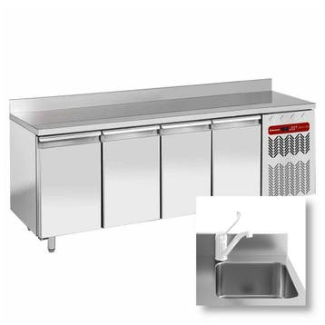 Koelwerkbank | Energiezuinig | Spoelbak | 550L | 4 Deuren, Verzenden