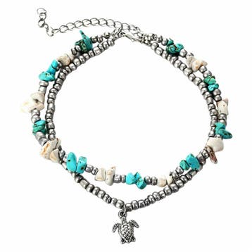 Fako Bijoux - Enkelbandje - Boho Zeester, Kralen & Schildpad, Verzenden, Nieuw