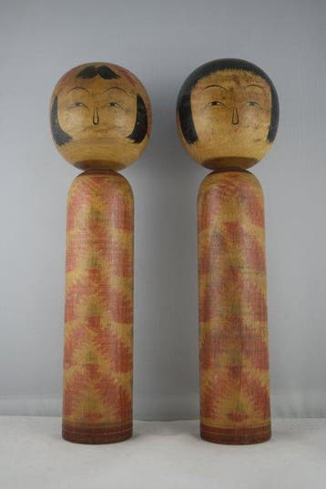 poupées kokeshi Togatta antiques - Bois - Japon - XXe siècle