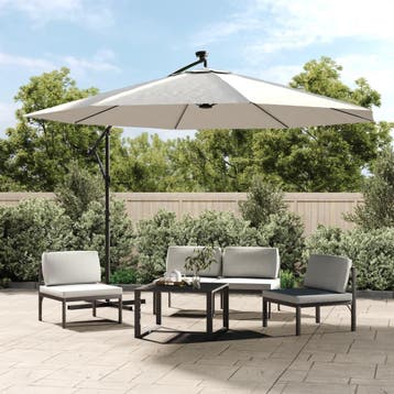 vidaXL Zweefparasol met LED-verlichting en metalen paal 350, Verzenden, Nieuw