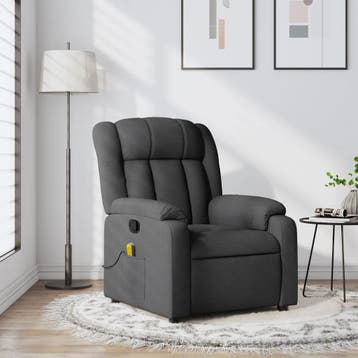 vidaXL Massagestoel in donkergrijze stof, Verzenden