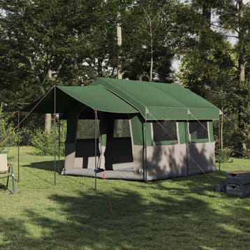 vidaXL Familietent 4-Persoons 4-persoons Groen en Wit, Verzenden, Nieuw