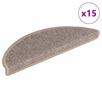 vidaXL Trapmatten 15 st 56x17x3 cm Donkerbeige Halfrond, Verzenden, Nieuw