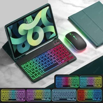 RGB Toetsenbord Hoes en Muis voor iPad 10.2 - QWERTY, Verzenden, Nieuw