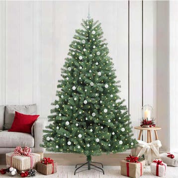 vidaXL Kunstmatige Hinged Kerstboom Groen 240 cm PVC en, Verzenden