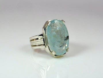 Sans prix de réserve - Bague Argent Aigue-marine, Nieuw