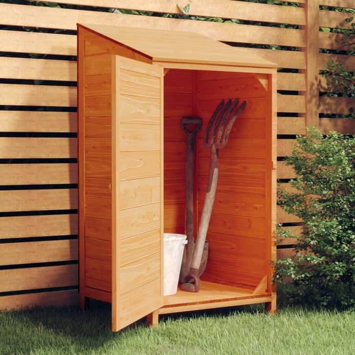 vidaXL Tuinschuur 55x52x112 cm massief vurenhout bruin, Tuin en Terras, Tuinhuizen, Nieuw, Verzenden