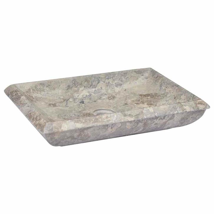 vidaXL Gootsteen 50x35x10 cm marmer grijs, Doe-het-zelf en Bouw, Sanitair, Nieuw, Verzenden