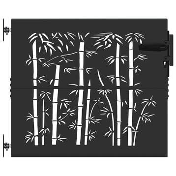 vidaXL Tuinpoort 85 x 100 cm Poedercoated staal Zwart, Verzenden, Nieuw