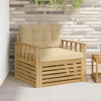 vidaXL Buitensofa Polyester wit en beige, Verzenden, Nieuw