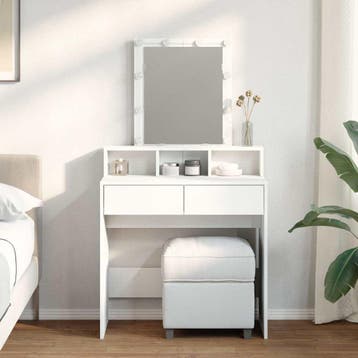 vidaXL Kaptafel met LED 80x41x144,5 cm wit, Verzenden, Nieuw