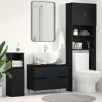 vidaXL Wastafel kabinet voor de badkamer Zwart Eiken 80 x 33, Huis en Inrichting, Verzenden, Nieuw