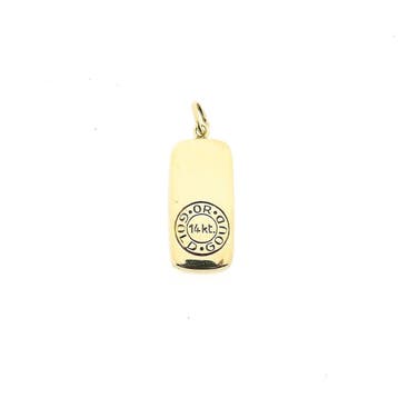 Gouden hanger; Goudbaar (Hanger of bedel), Handtassen en Accessoires, Bedels, Ophalen of Verzenden, Gebruikt, Goud, Overige merken