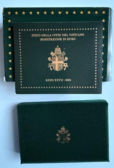 Vaticaan. Year Set (BU) / Proof Set 2005 (2 Items), Timbres & Monnaies, Monnaies | Europe | Monnaies non-euro