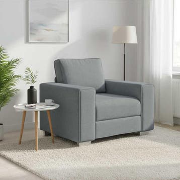 vidaXL Sofa Stoel Lichtgrijs 100 cm Stof, Verzenden