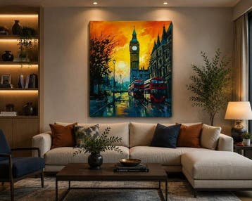 Ricart - El Big Ben bajo el reflejo dorado de la tarde