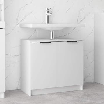vidaXL Badkamerkast 64,5x33,5x59 cm bewerkt hout wit, Verzenden