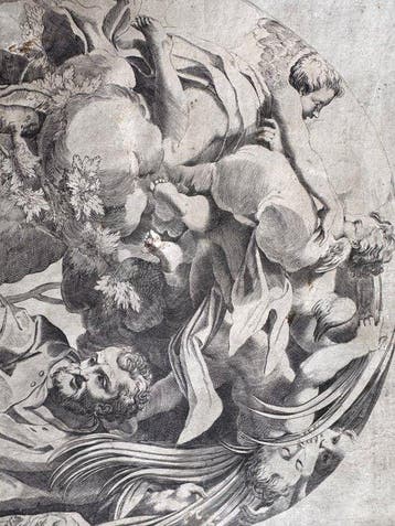 Francesco Brizzio, after Correggio (XVII) - Rest on the, Antiek en Kunst