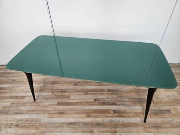 Eettafel - Eettafel van mahoniehout en glas - Mahonie, Glas,