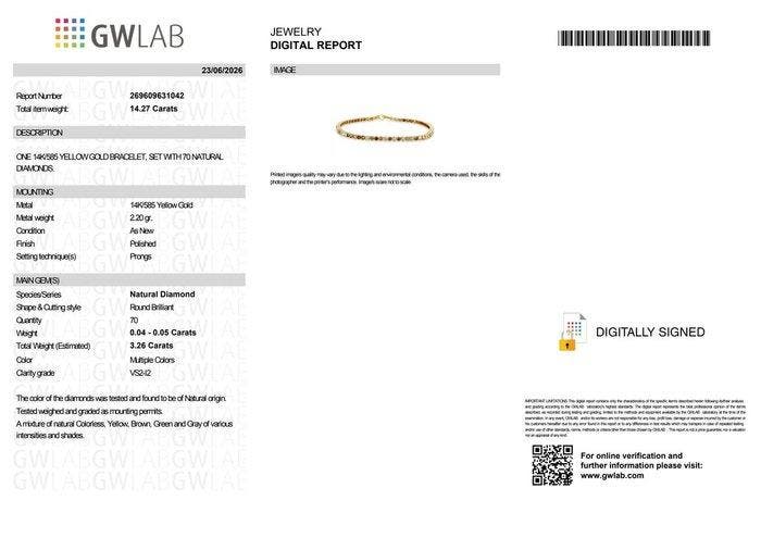 Zonder minimumprijs - Armband - 14 karaat Geel goud -, Bijoux, Sacs & Beauté, Bracelets