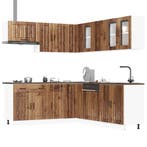 vidaXL 11-delige Keukenkastenset Lucca bewerkt hout oud, Verzenden, Nieuw