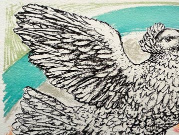 Pablo Picasso (1881-1973) - Colombe volant à lArc en Ciel