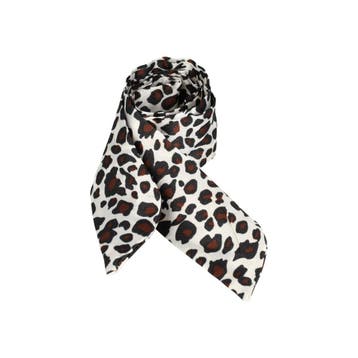 Haarband Haarlint 85cm - Panter Print - Bruin Wit