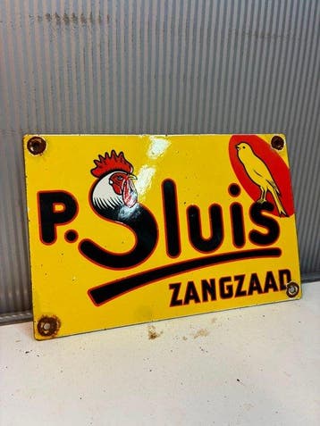 P. Sluis Zangzaad – Vogels & Haan – Emaille Reclamebord -