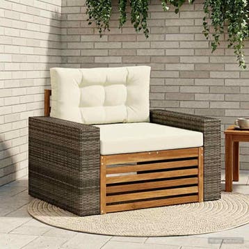 vidaXL Buiten Midden Sofa Naturel, Verzenden, Nieuw