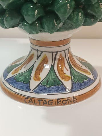 Sculptuuur voor buiten, Pigna di Caltagirone - 25 cm - Klei, Antiek en Kunst