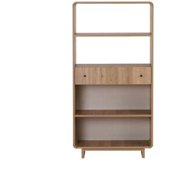 Evila Modern Scandinavian Bookshelf, Sepet Oak, 78 X 153 X, Verzenden, 150 tot 200 cm, Nieuw, Scandinavisch