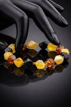 Barnsteen - Baltic Amber Geometric Bracelet – Multicolor, Verzamelen