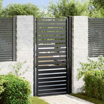 vidaXL Tuinhek afsluitbaar 100x180 cm aluminium zwart, Tuin en Terras, Verzenden, Nieuw