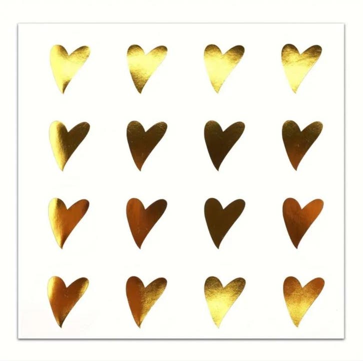 48 stickers gouden hart, Hobby en Vrije tijd, Stickers en Plaatjes, Sticker, Nieuw, Ophalen of Verzenden