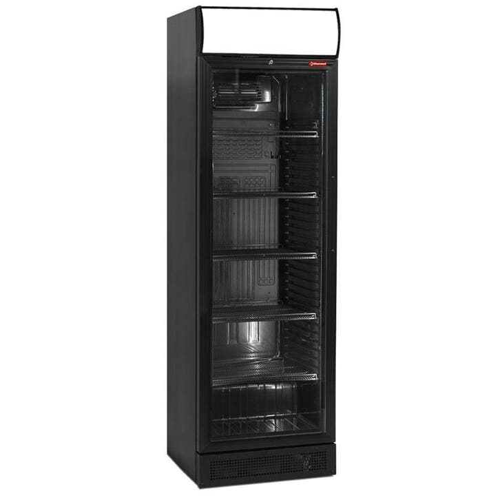 Geventileerde positieve T° vitrine 380 lit., zwart, met lich, Articles professionnels, Horeca | Équipement de cuisine, Envoi