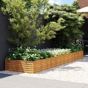 vidaXL Plantenbak verhoogd 387x100x36 cm cortenstaal, Verzenden