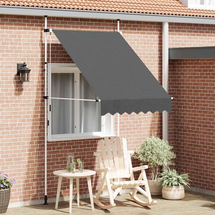 vidaXL Luifel handmatig uittrekbaar 150 cm antraciet, Tuin en Terras, Zonneschermen, Nieuw, Verzenden