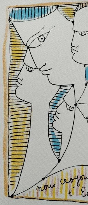 Jean Cocteau (1889-1963) (after) - Nous croyons en lEurope, Antiek en Kunst