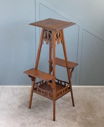 Plantentafel - Etagère met vier niveaus - Eikenhout